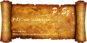 Páva Szabina névjegykártya