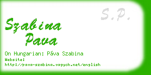 szabina pava business card