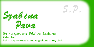 szabina pava business card